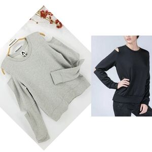 New COA Gray Distressed Cutout Sweatshirt size M